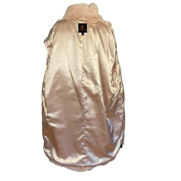 Adrienne Landeau Luxurious Faux Fur Overcoat Pale Pink Women's Plus Size 1X - Picture 6 of 9